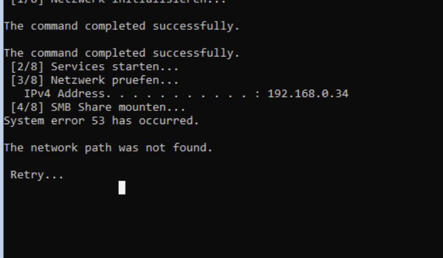 SMB Error 53